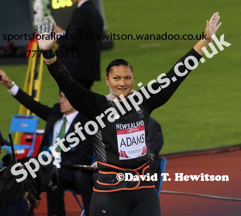 Valerie Adams (New Zealand) winner of the shot at the Commonwealth Games, Glasgow. Photo: David T. Hewitson/Sports for All Pics